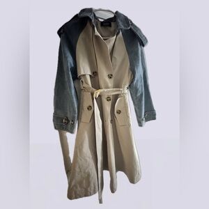 AKIRA trendy Denim & tan trench coat
